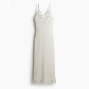 H&M White Knit Embellished Dress